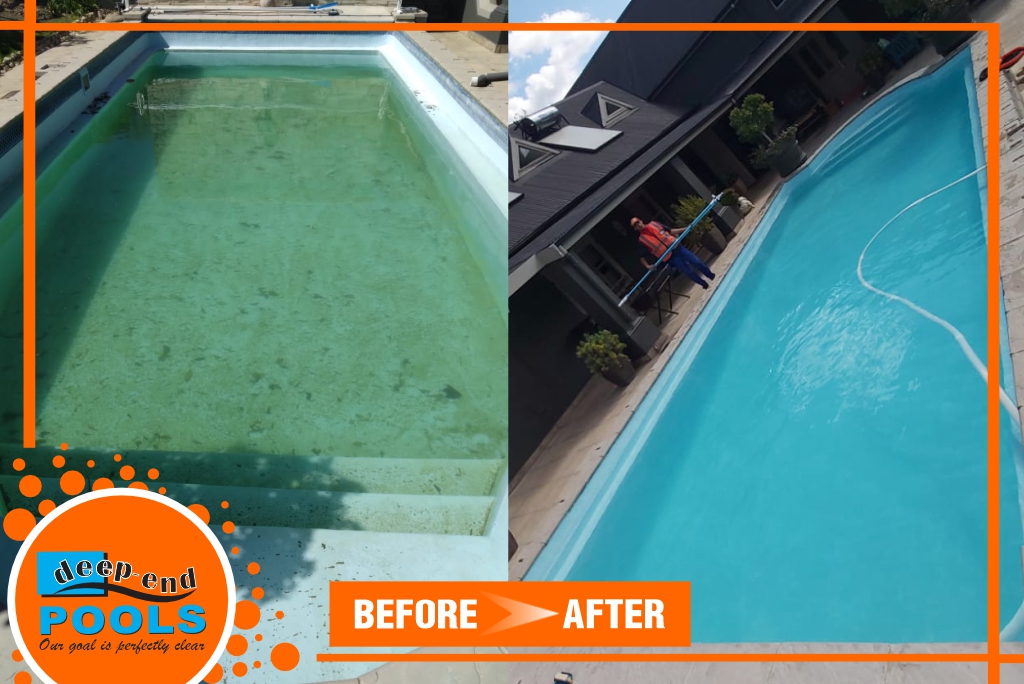 Deep-End Pools Before After Fiberglass Resurface with Blue Top Coat Lining Deep-End Pools is rebuilding pools in Paarl with a double layer of fiberglass and a light blue top finish. Deep-End Pools Before & After Pools