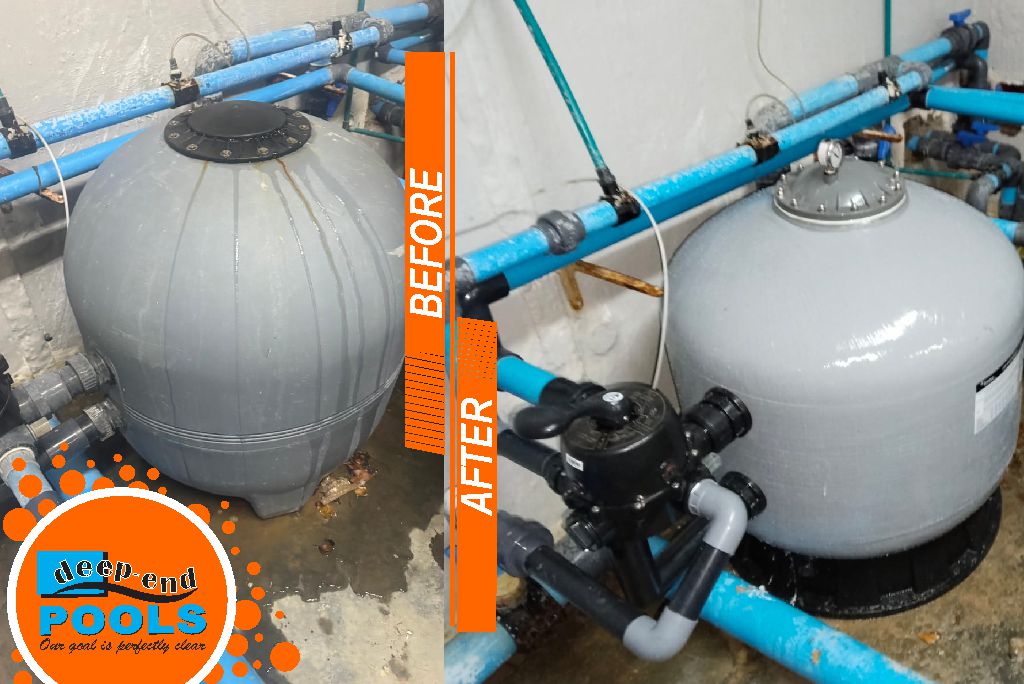 Deep-end-pools-pearl-valley-hotel-pool-filtration-before-after New commercial pool filtration system at Pearl Valley Hotel