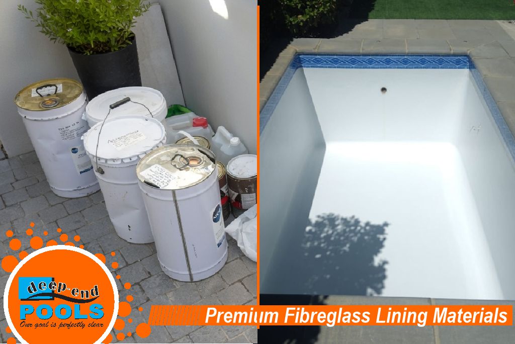 deep-end-pools-val-de-vie-small-pool-premium-fibreglass-lining-materials-andsupplies Premium fibreglass lining materials and supplies ready for the pool refibreglassing project at Val de Vie Estate by Deep-End Pools, Cape Winelands, Western Cape - South Africa